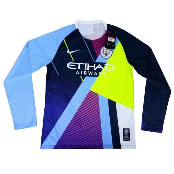 Maillot Football Manchester City Édition Commémorative ML 2018-19 Bleu